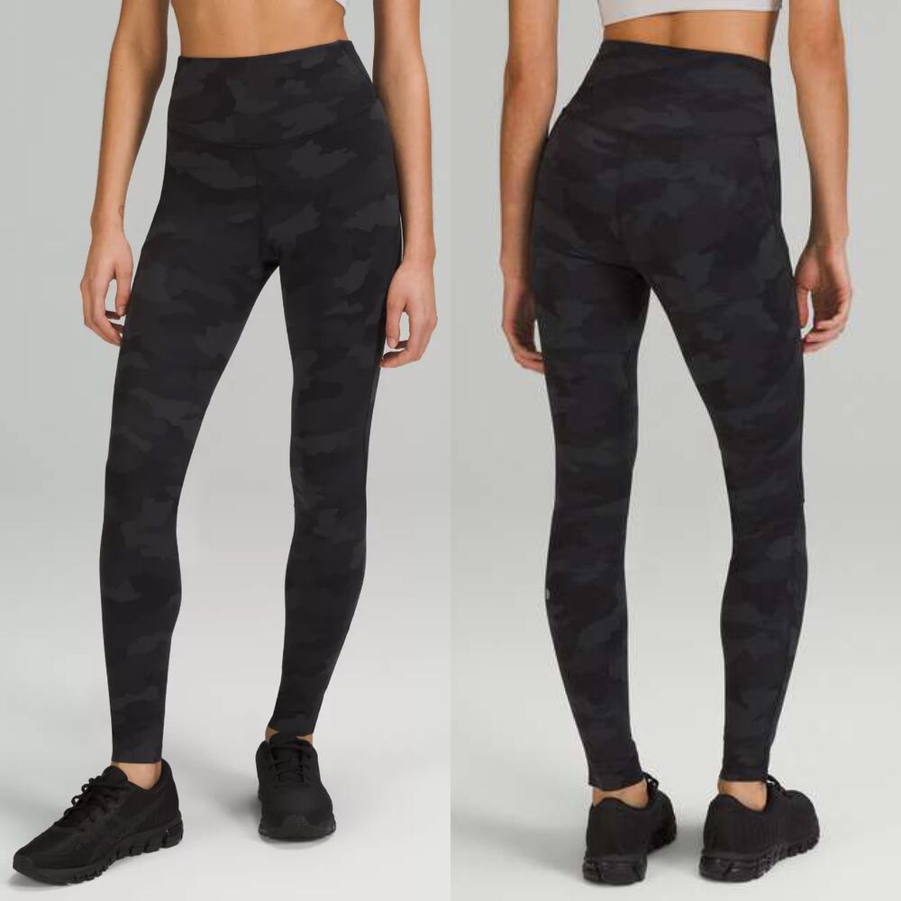 Lululemon Base Pace High-Rise Tight 28" *Brushed Nulux Size 16 Deep Coal Camo